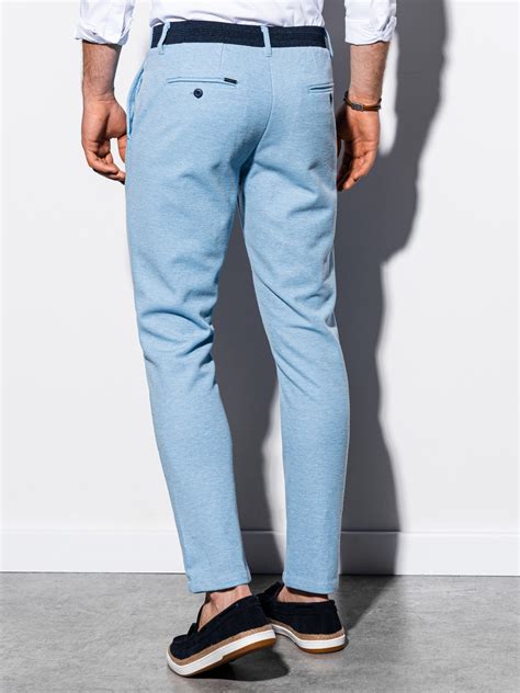 Mens Pants Chinos P891 Light Blue Modone Wholesale Clothing For Men