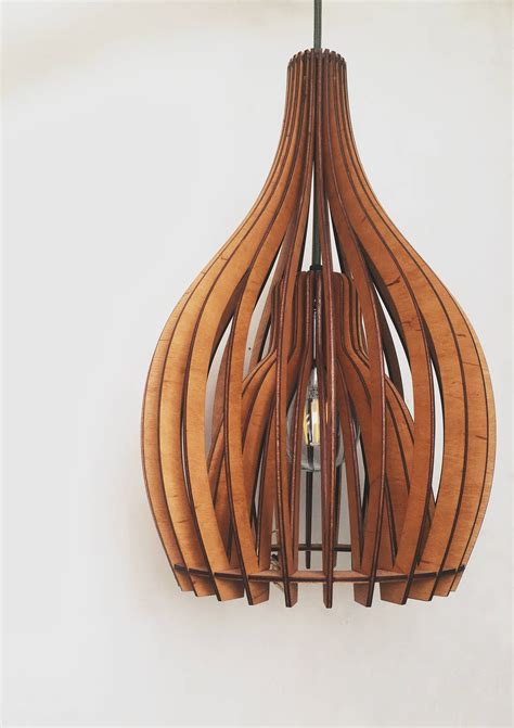 Wooden Pendant Lamp Shade Hanging Ceiling Geometric Lamp For Etsy