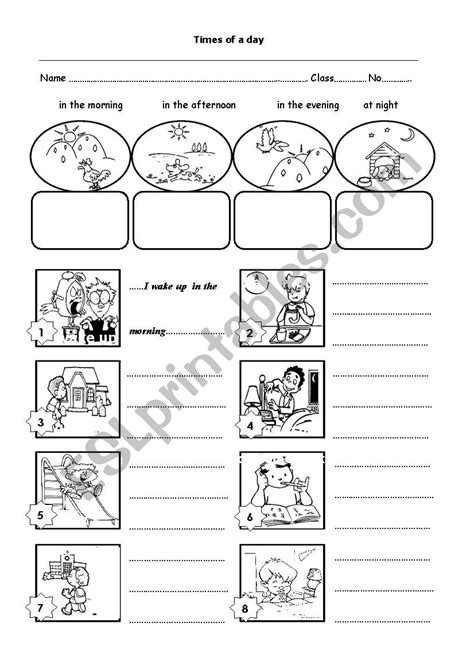 Times Of The Day Esl Worksheet By Chiizz