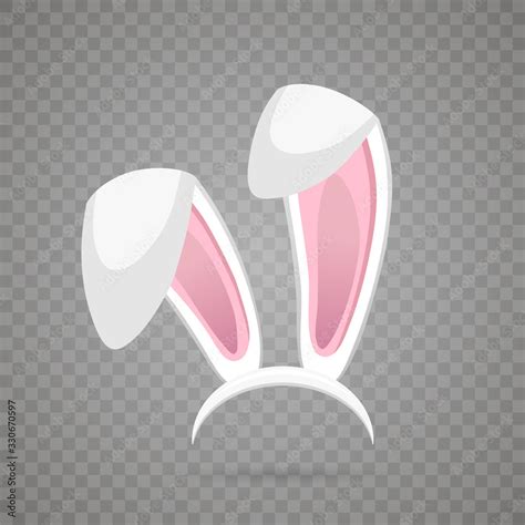 Easter Bunny White Ears Isolated On Transparent Background Cartoon