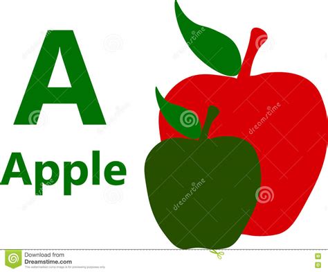 Letra A De Alfabeto Inglés Para Apple Stock De Ilustración