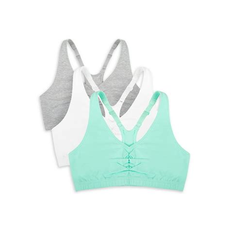 Fruit Of The Loom Womens Shirred Front Racerback Sports Bra Style