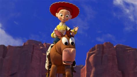 Download Jessie Riding Bullseye Toy Story Wallpaper