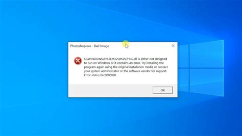 How To Fix Error Bad Image Msvcp140dll Not Designed To Run On