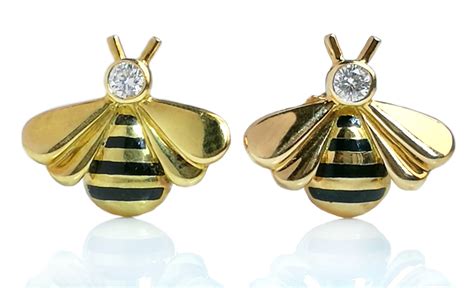 Vintage Cartier Diamond And 18k Gold Bumble Bee Earrings Bloomsbury
