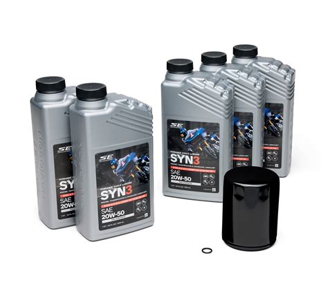 5 Qt. SYN3 Full Synthetic Motorcycle Lubricant Oil Change Kit – Black