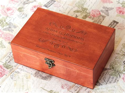 Graduation T Box Treasury Wood Box Custom Quote Wooden Box Memory