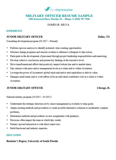 Military Resume Templates Word