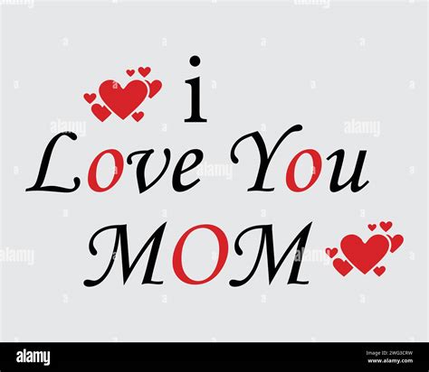 i love my mom stylish typographic inscription with hearts vector stock vector image and art alamy