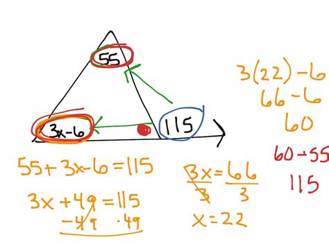 Triangle Exterior Angle Sum Theorem Math Showme