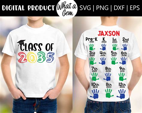 Class Of 2035 Svg Grow With Me Handprint Shirt Svg Back To Etsy Uk