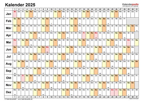 Kalender 2025 Zum Ausdrucken Als Pdf 19 Vorlagen Kostenlos