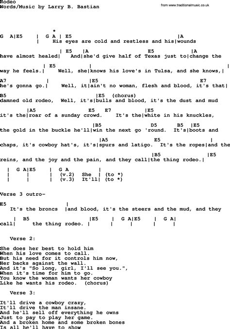 Rodeo, by Garth Brooks - lyrics and chords