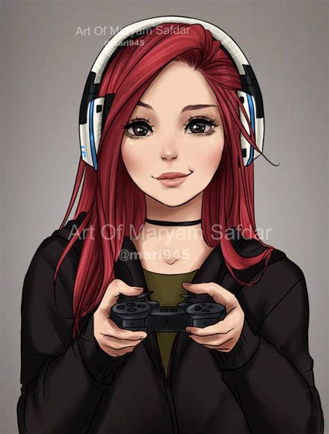 Cute Gamer Girl Art