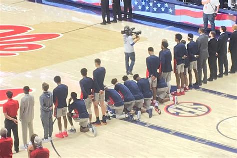 Ole Miss Players Kneel During National Anthem As Pro Confederate Groups March In Oxford