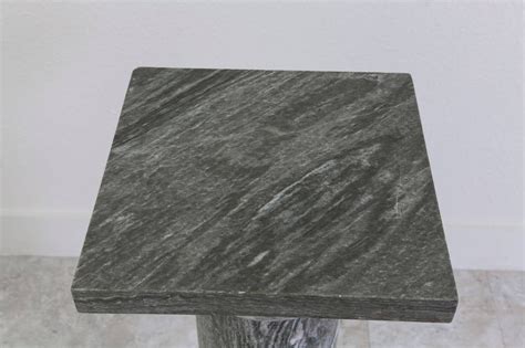 Large Classical Marble Column Or Pedestal In Deep Gray At 1stdibs