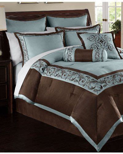 Hallmart Collectibles Rosenthal 24 Piece King Comforter Set Blue Brown