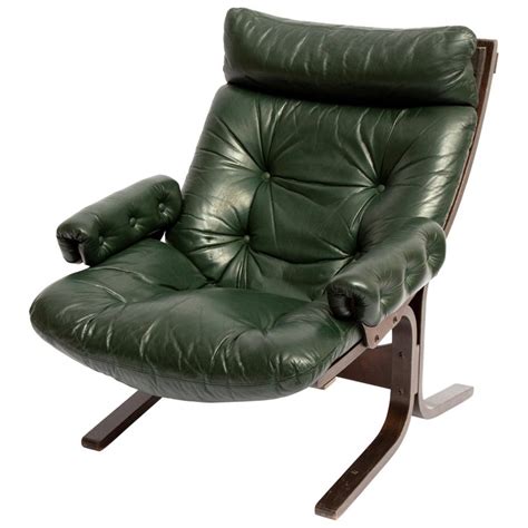 Deco period leather club chairs. Midcentury Danish Modern Green Leather Slipper Lounge ...