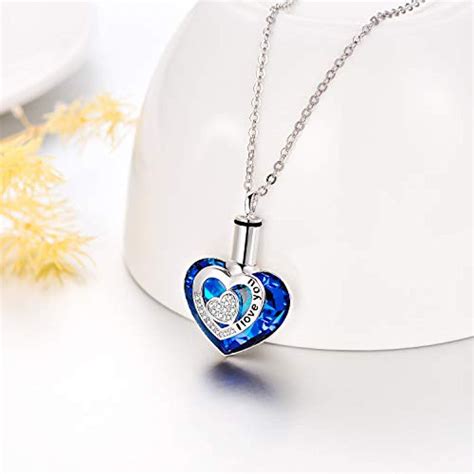 925 Sterling Silver Urn Necklaces For Ashes Engraved I Love You Pendan