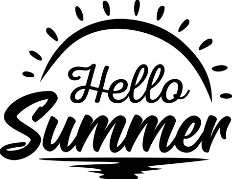 Hello Summer Text With Sun Design Vector Illustration Isolated On