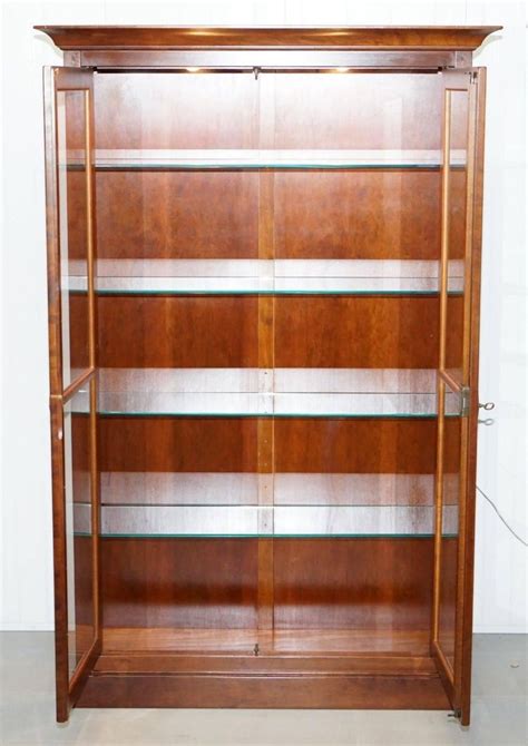 Stunning Grange Solid Cherry Wood Glass Display Cabinet With Lights