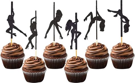 Hriochy 36 Pack Strippers Pole Dancers Cupcake Toppers Pole Dancing Birthday Cake