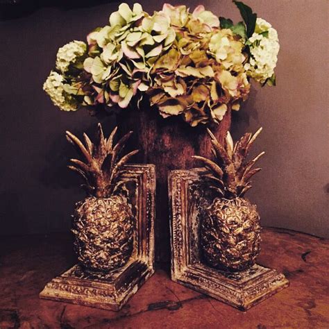 Gold Pineapple Bookends In Stock £
