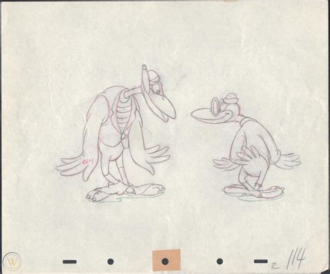 Dumbo Original Production Cel Drawing Crows 1941 Disney 1890196237