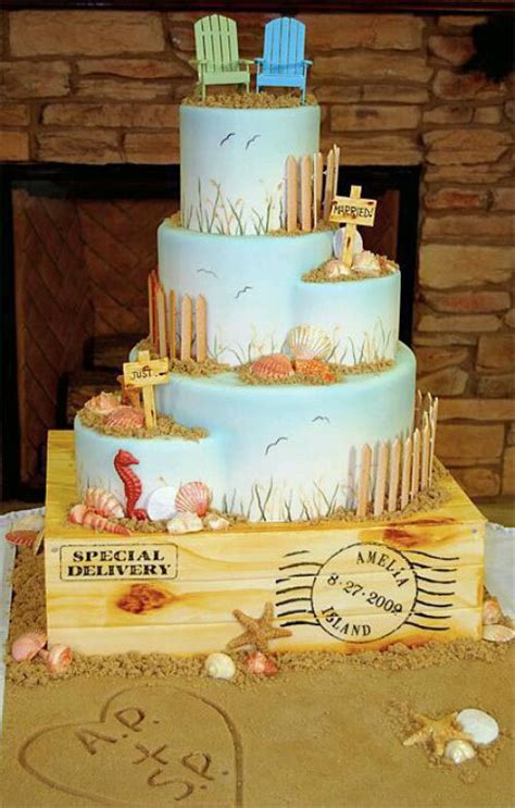 Spectacular Designs Of Beach Wedding Cake