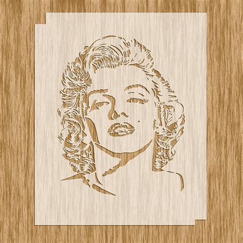 Marilyn Portrait Schablone 85 X 11 Etsyde Marilyn Monroe Stencil