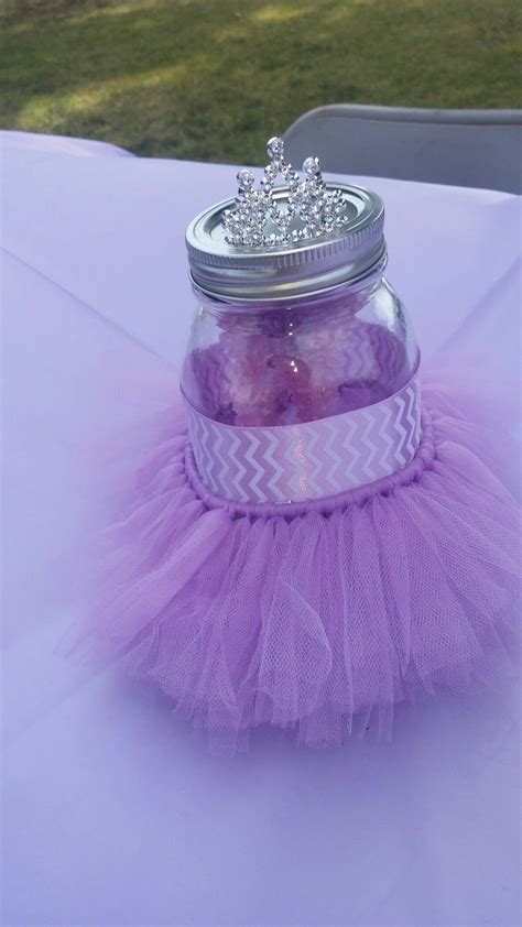 Be the hit of the shower with these darling centerpieces. Purple tutu baby shower centerpiece | Baby shower purple ...