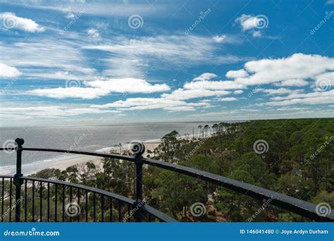 The View From The Top Of Hunting Island Lighthouse Stock Photo Image