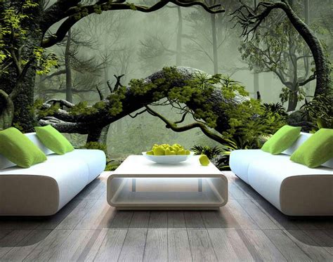 Buttress Root Trees In A Misty Forest 3d Custom Wall Murals