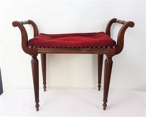 Wooden Piano Stool Or Bench With Velour Upholstery Catawiki