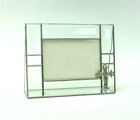 clear bevel stained glass picture frame with by shopworksofglass