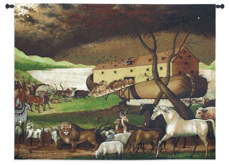 Noah S Ark By Edward Hicks Woven Tapestry Wall Art Hanging Classic Religious Scene With