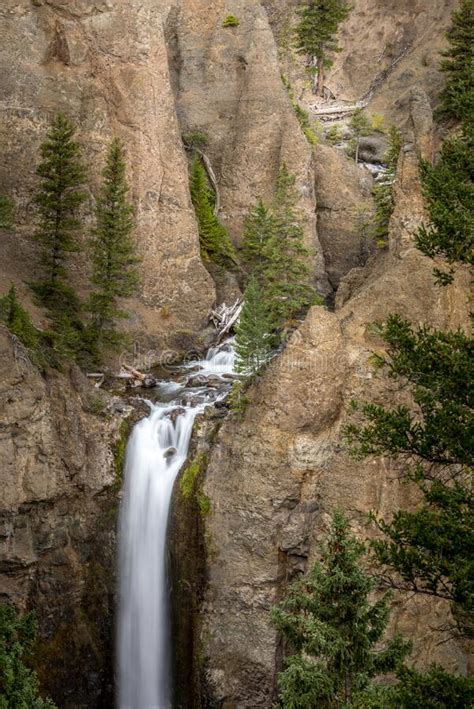 Tower Falls Long Exposure In Yellowstone National Park Stock Photo