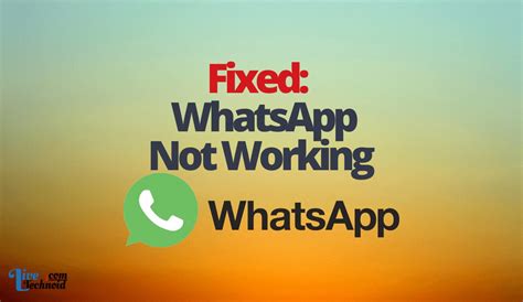 Fixed Whatsapp Not Working