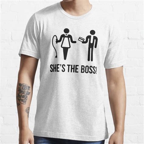 Shes The Boss Wife And Husband Black T Shirt For Sale By Mrfaulbaum Redbubble Married