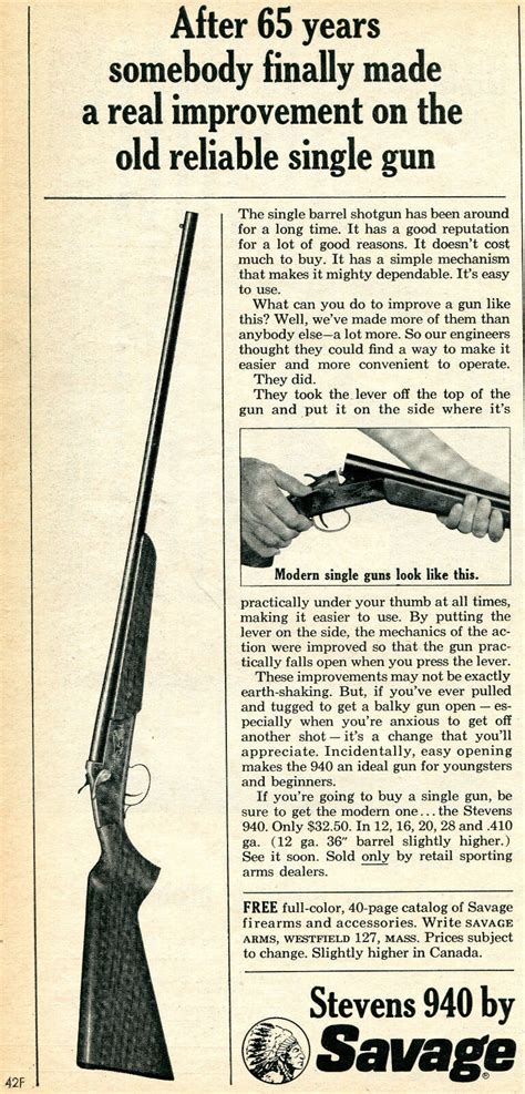 1964 Print Ad Of Savage Stevens 940 Single Barrel Shotgun EBay