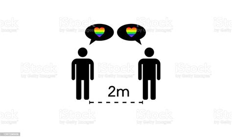 Lgbtq Couple Love And Stay In The Distance Stock Illustration Download Image Now Abstract