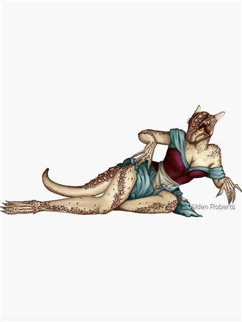 Lusty Argonian Maid Pinup 8 Sticker For Sale By Weebitmuddled Redbubble