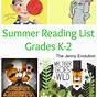 Summer Reading Lists By Grade