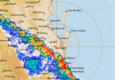 Rain data is displayed from weather radars across the globe, in which they scan the skies to detect raindrops. Severe Thunderstorm Warning Issued for Brisbane - Broadsheet