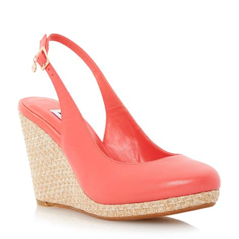 Dune Cecille Slingback Wedges In Pink Lyst