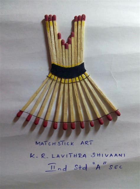 Simple Matchstick Art On Paper For Kids Diy Craft