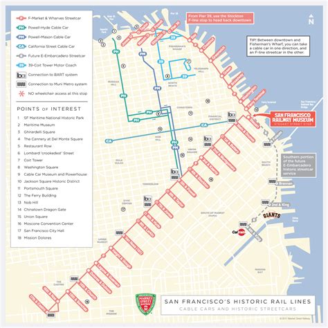 Rider Information Map San Francisco Cable Car Transit Map San