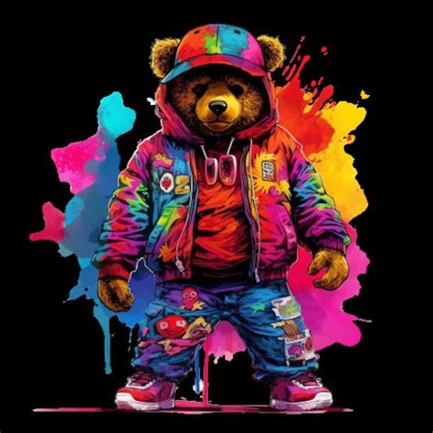 Graffiti Teddy Bear Hip Hop Teddy Bear Gangster Teddy Bear Etsy