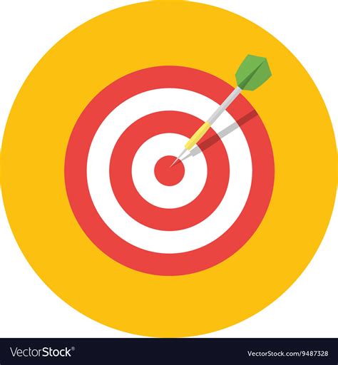 Goal Icon Target Symbol In Flat Style Round Vector Image