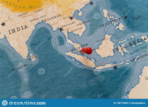 A Pin On Kuala Lumpur Malaysia In The World Map Stock Photo Image Of